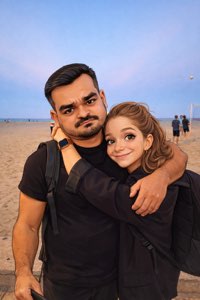 Real couple at beach